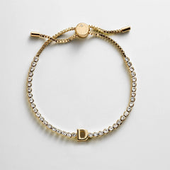 Block Letter Tennis Bracelet - Initial Tennis Bracelet