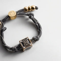 Block Party Varsity Number Custom Bracelet - Onyx Single Digit