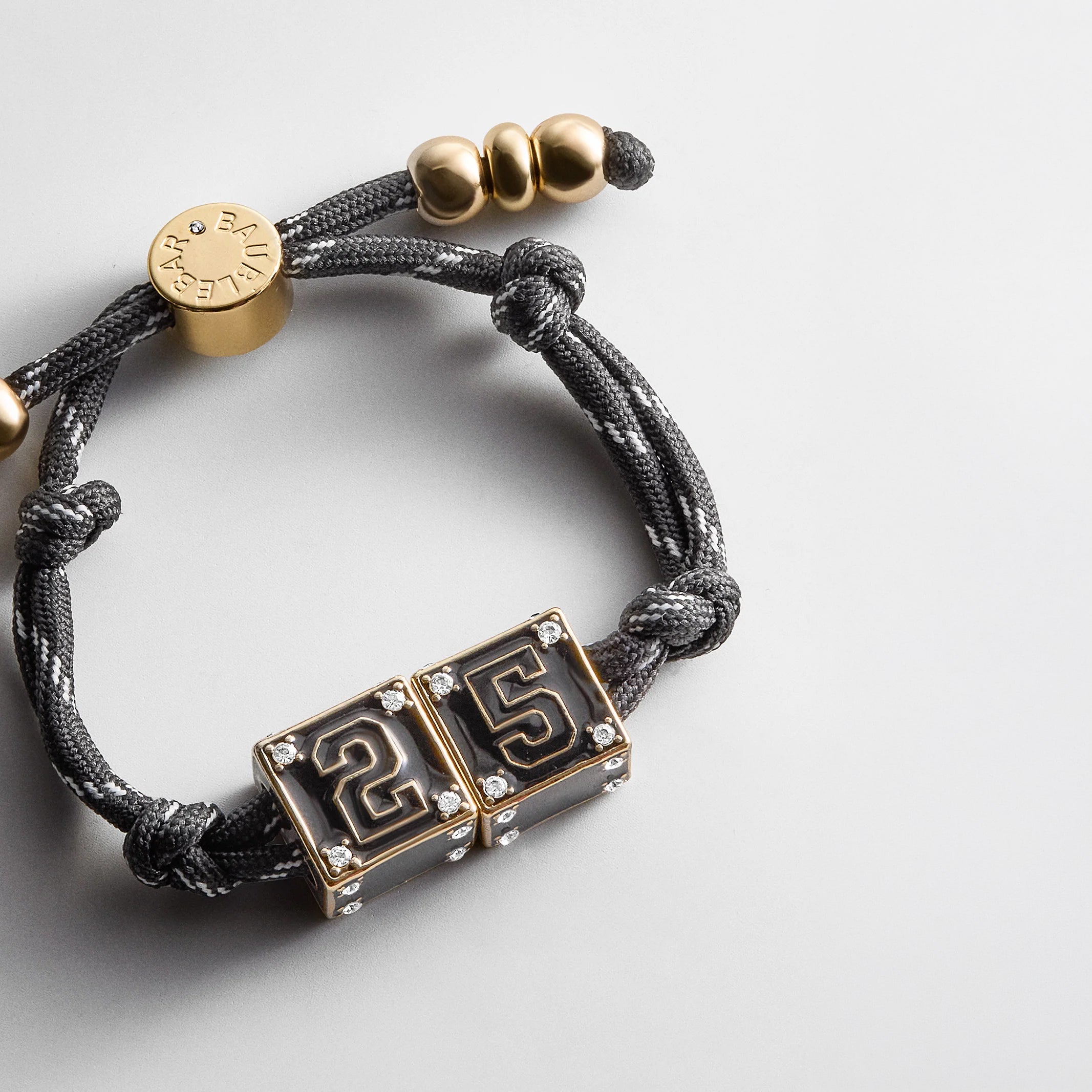 Block Party Varsity Number Custom Bracelet - Onyx Double Digit