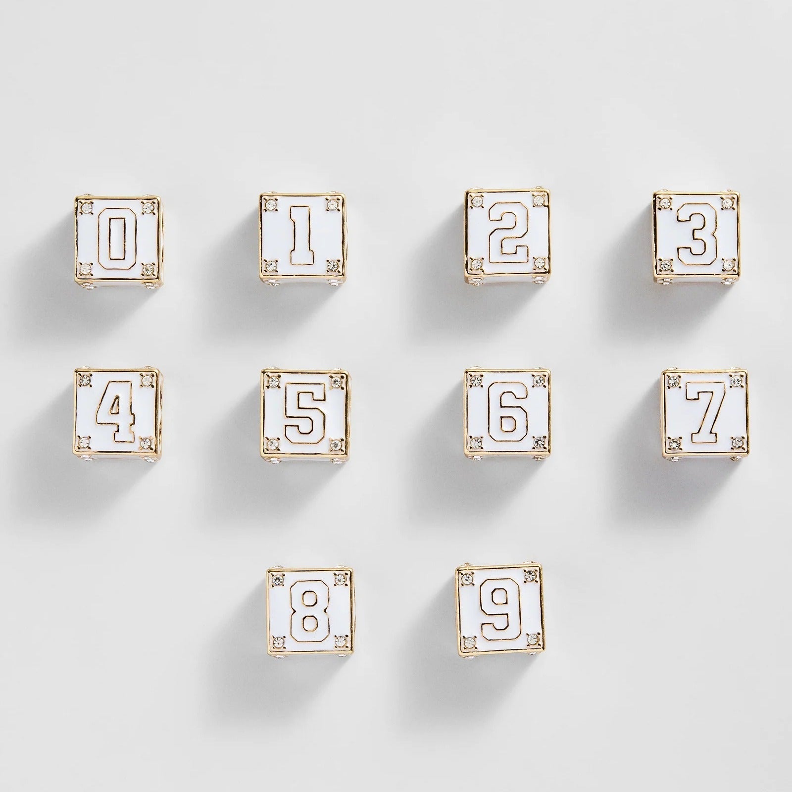Block Party Varsity Number Custom Bracelet - White Single Digit