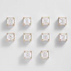 Block Party Varsity Number Custom Bracelet - White Single Digit