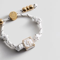 Block Party Varsity Number Custom Bracelet - White Single Digit