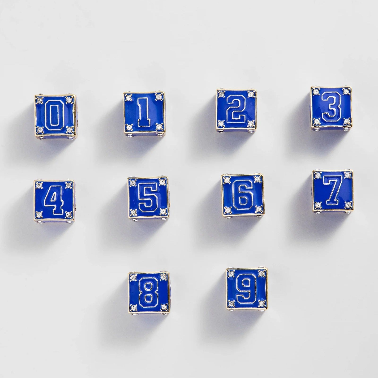 Block Party Varsity Number Custom Bracelet - Cobalt Single Digit