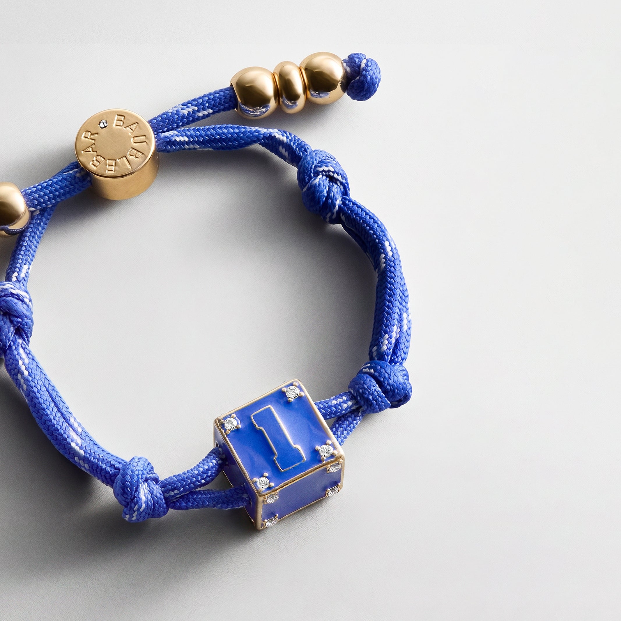Block Party Varsity Number Custom Bracelet - Cobalt Single Digit