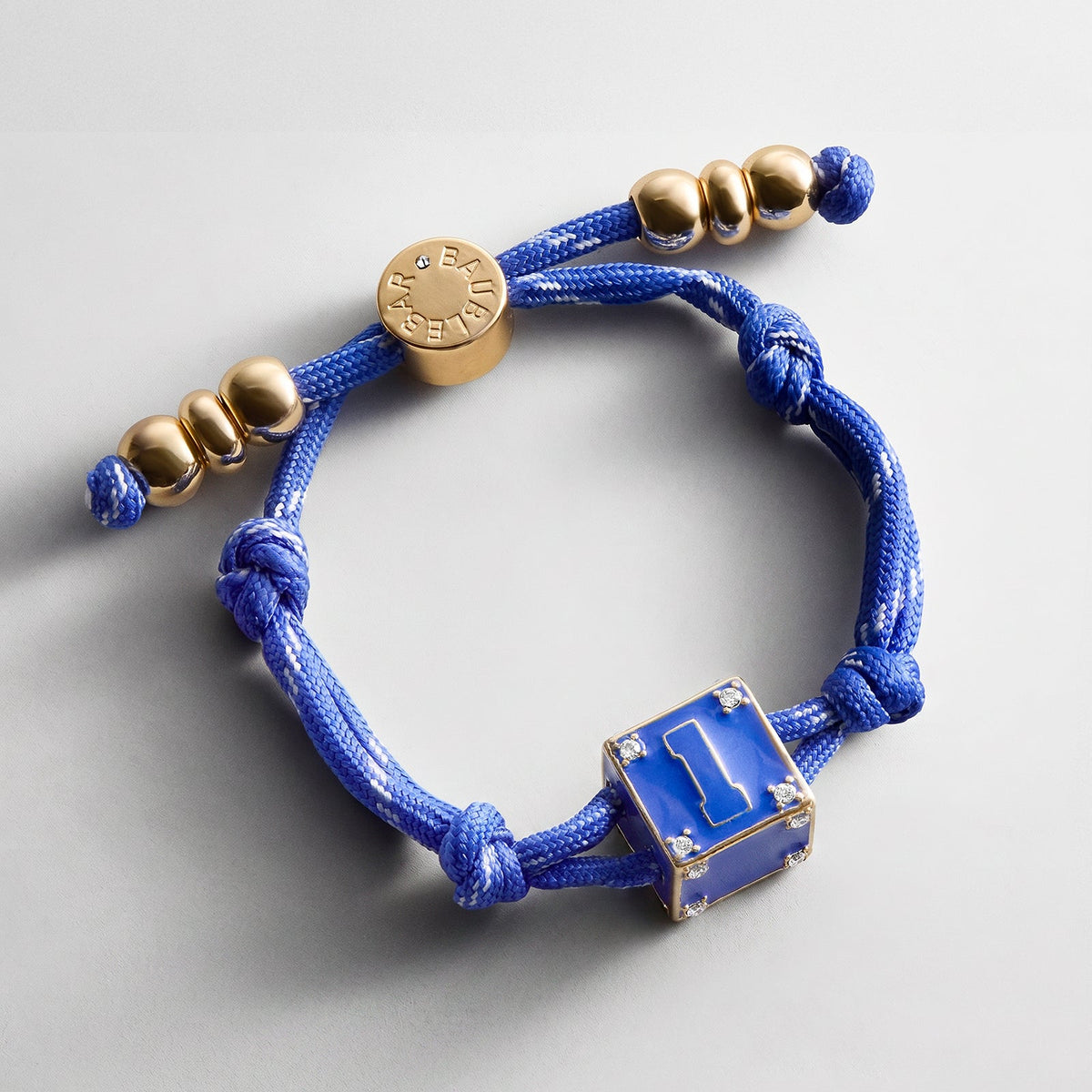 Block Party Varsity Number Custom Bracelet - Cobalt Single Digit