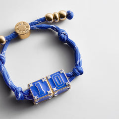 Block Party Varsity Number Custom Bracelet - Cobalt Double Digit