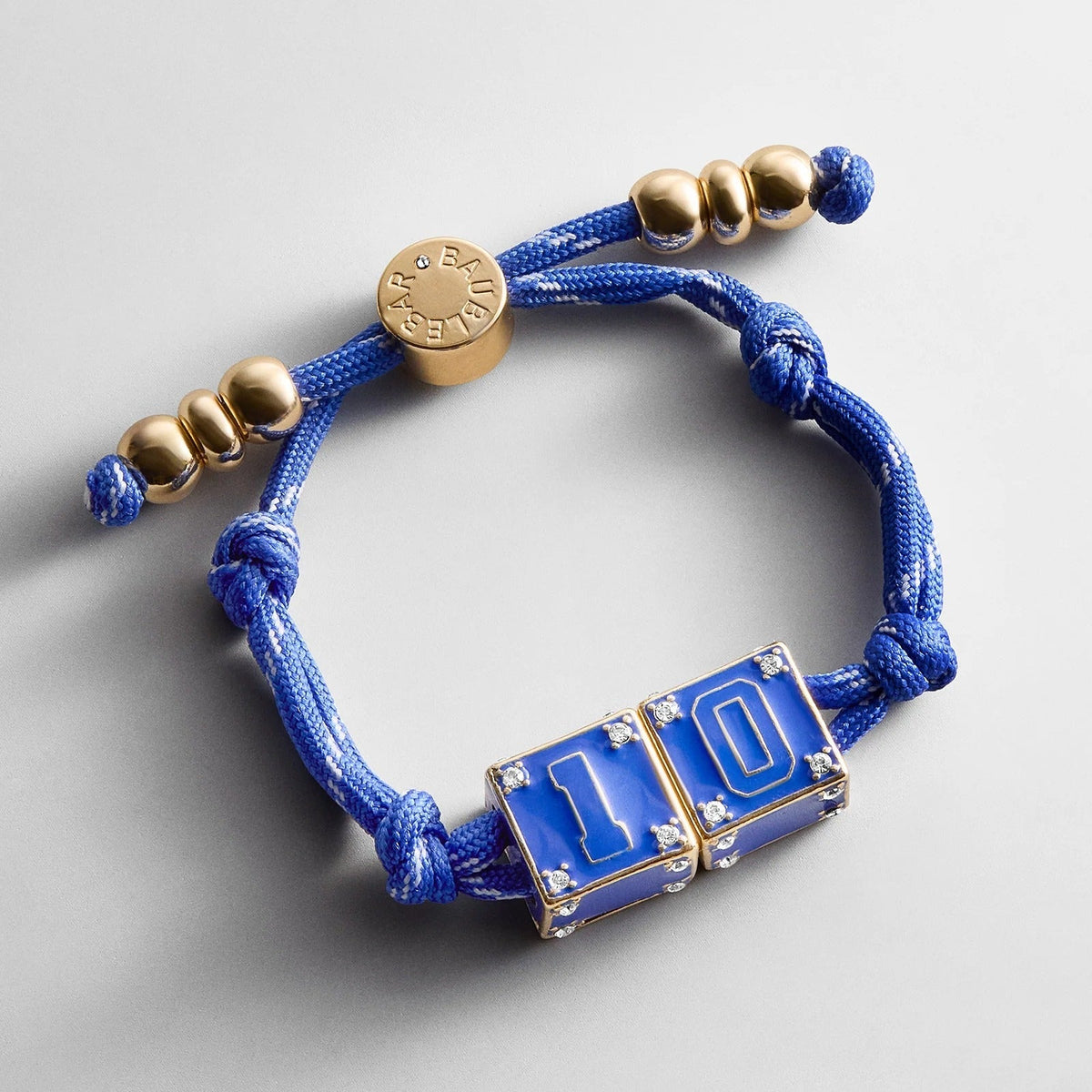 Block Party Varsity Number Custom Bracelet - Cobalt Double Digit