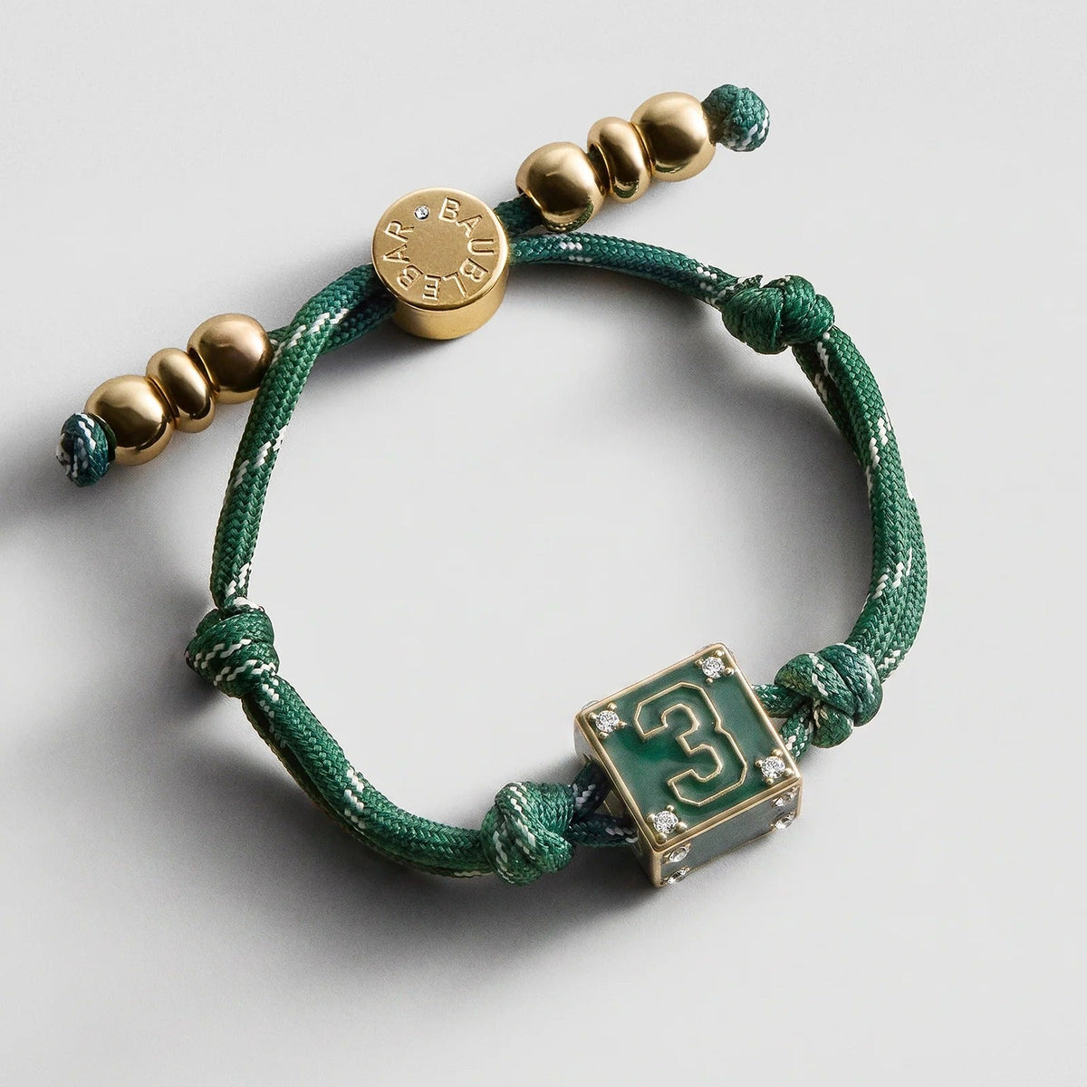 Block Party Varsity Number Custom Bracelet - Dark Green Single Digit