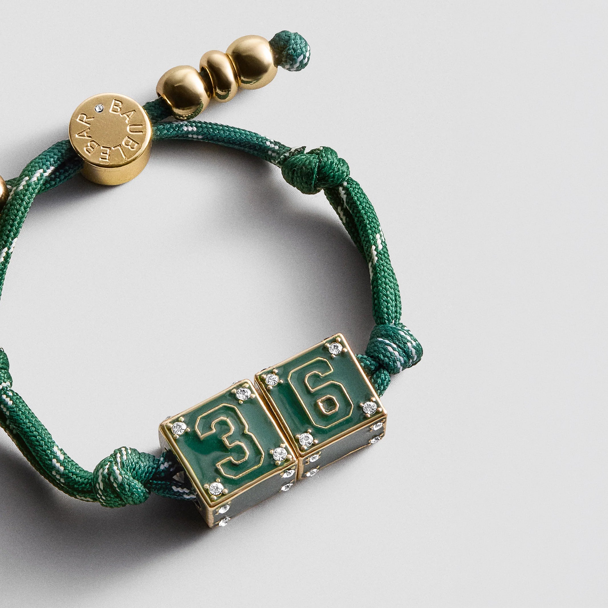 Block Party Varsity Number Custom Bracelet - Dark Green Double Digit