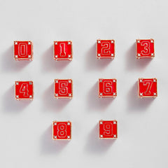 Block Party Varsity Number Custom Bracelet - Cherry Red Double Digit