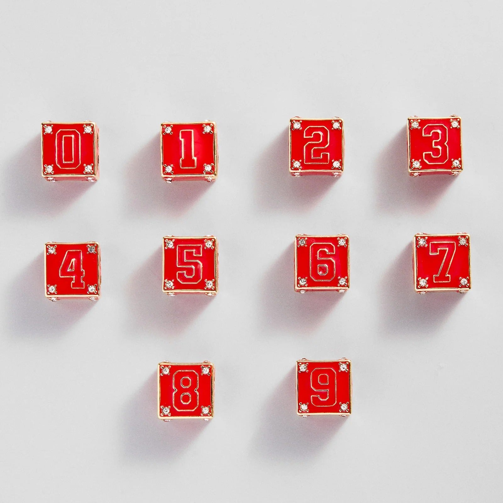 Block Party Varsity Number Custom Bracelet - Cherry Red Single Digit