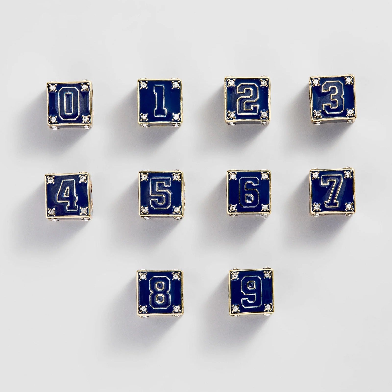 Block Party Varsity Number Custom Bracelet - Navy Double Digit