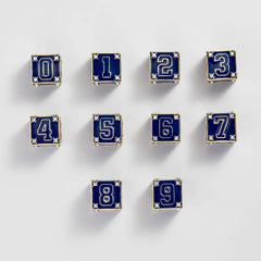Block Party Varsity Number Custom Bracelet - Navy Double Digit