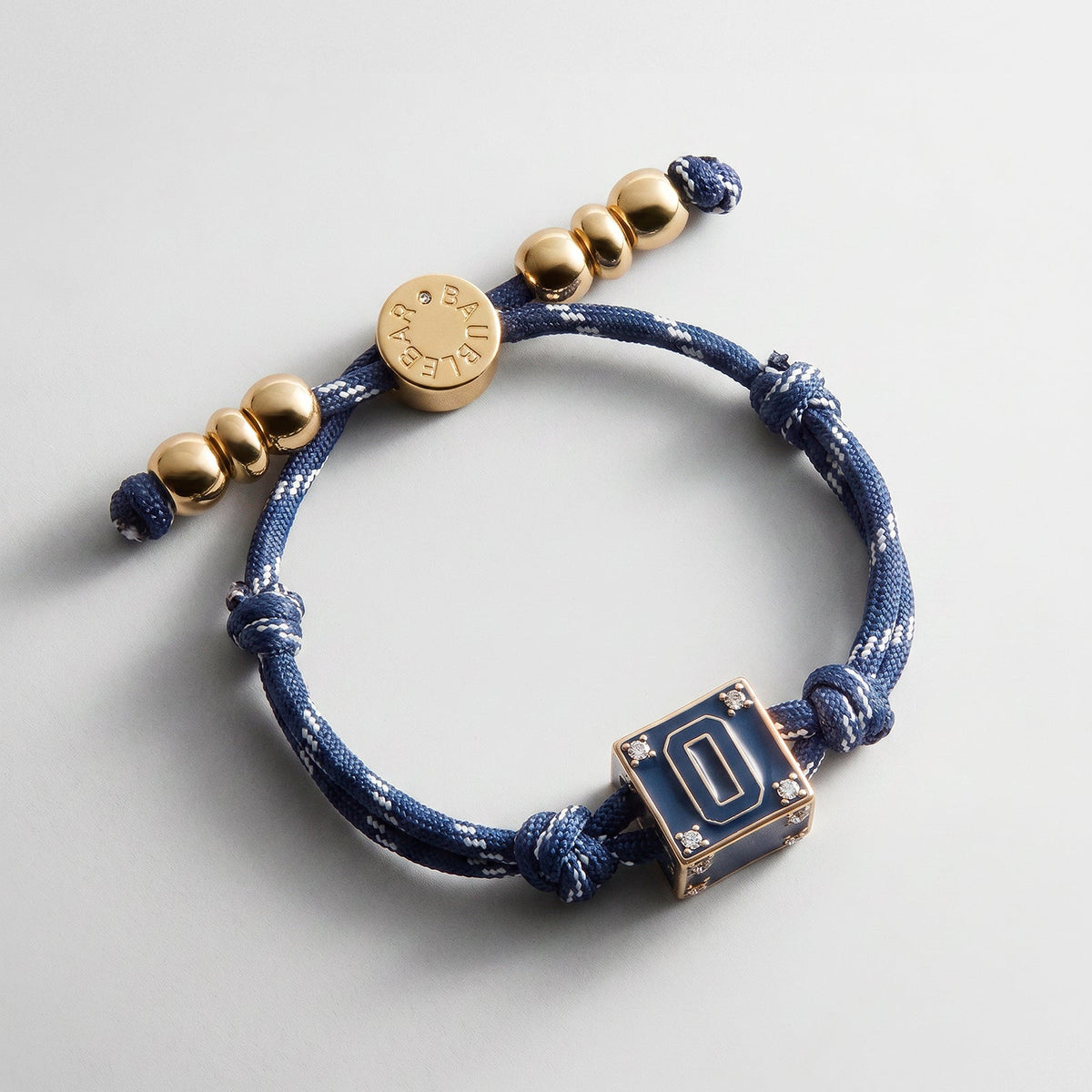 Block Party Varsity Number Custom Bracelet - Navy Single Digit