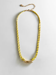 Bubble Letter Custom Paracord Necklace - Bright Yellow