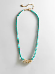 Bubble Letter Custom Paracord Necklace - Turquoise