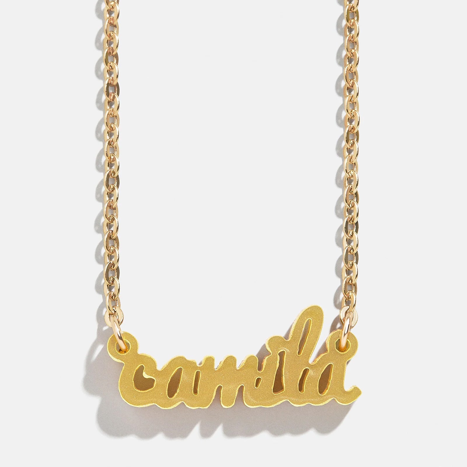 Acrylic Custom Nameplate Necklace - Gold