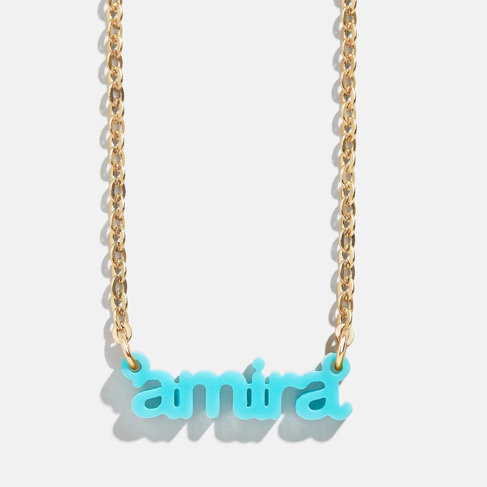 Acrylic Custom Nameplate Necklace - Gold