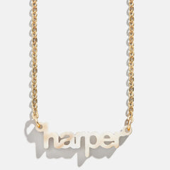 Acrylic Custom Nameplate Necklace - Gold