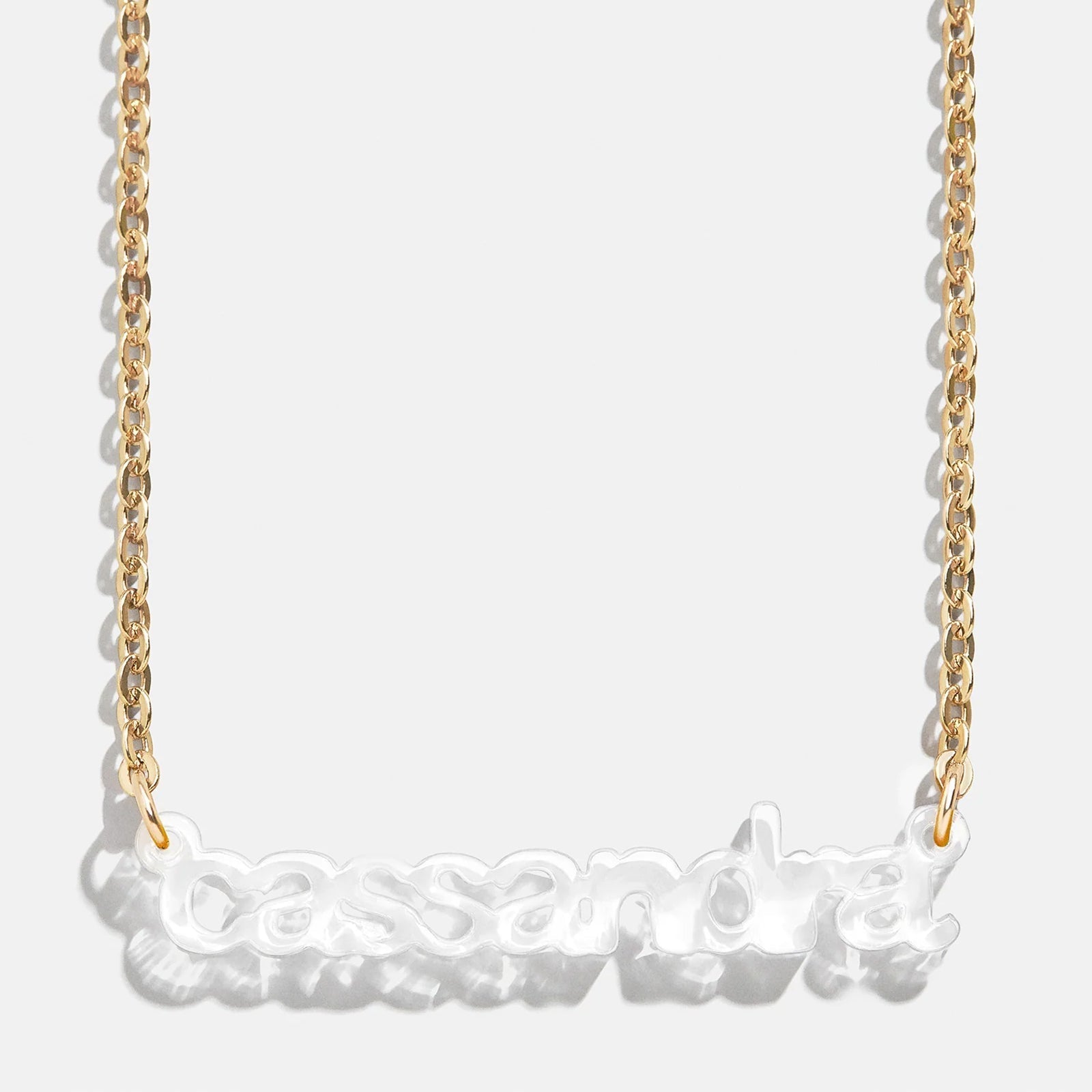 Acrylic Custom Nameplate Necklace - Gold