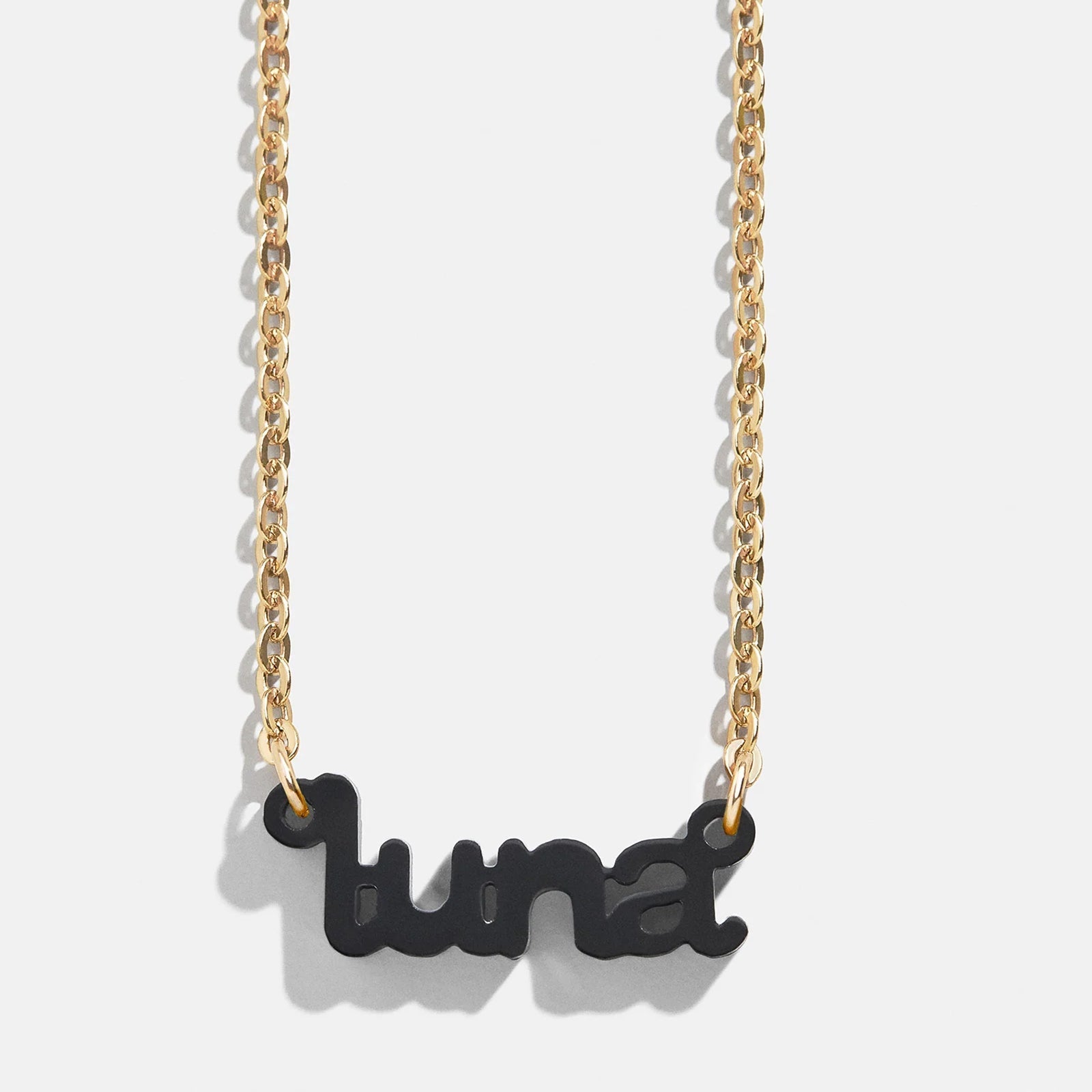 Acrylic Custom Nameplate Necklace - Gold