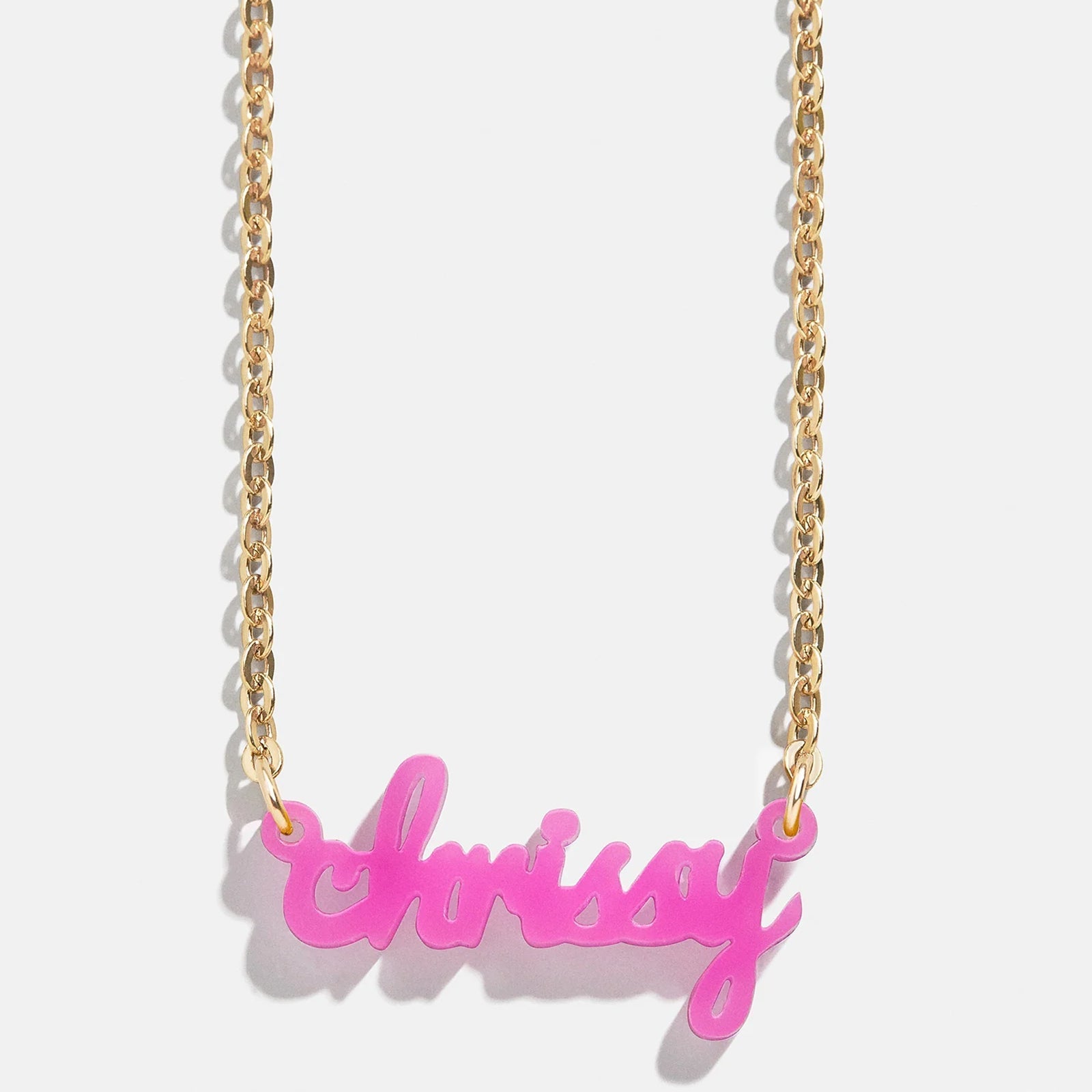 Acrylic Custom Nameplate Necklace - Gold