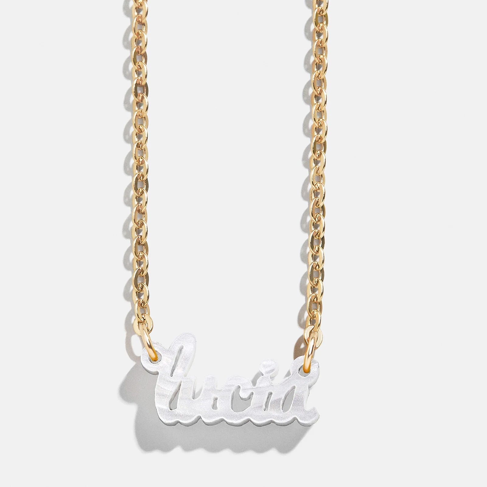 Acrylic Custom Nameplate Necklace - Gold
