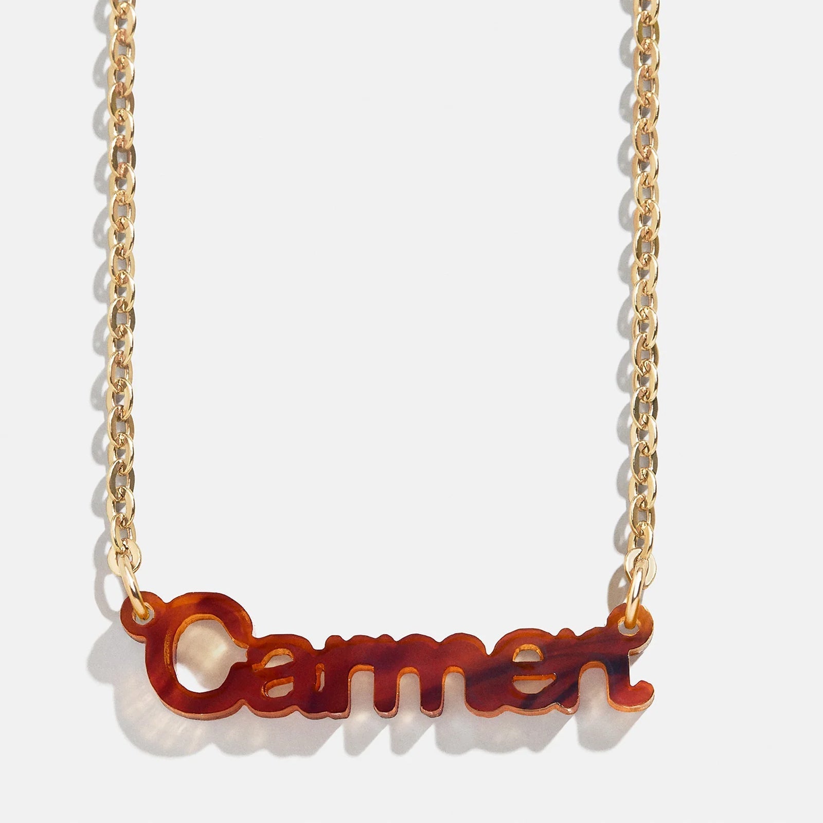 Acrylic Custom Nameplate Necklace - Gold