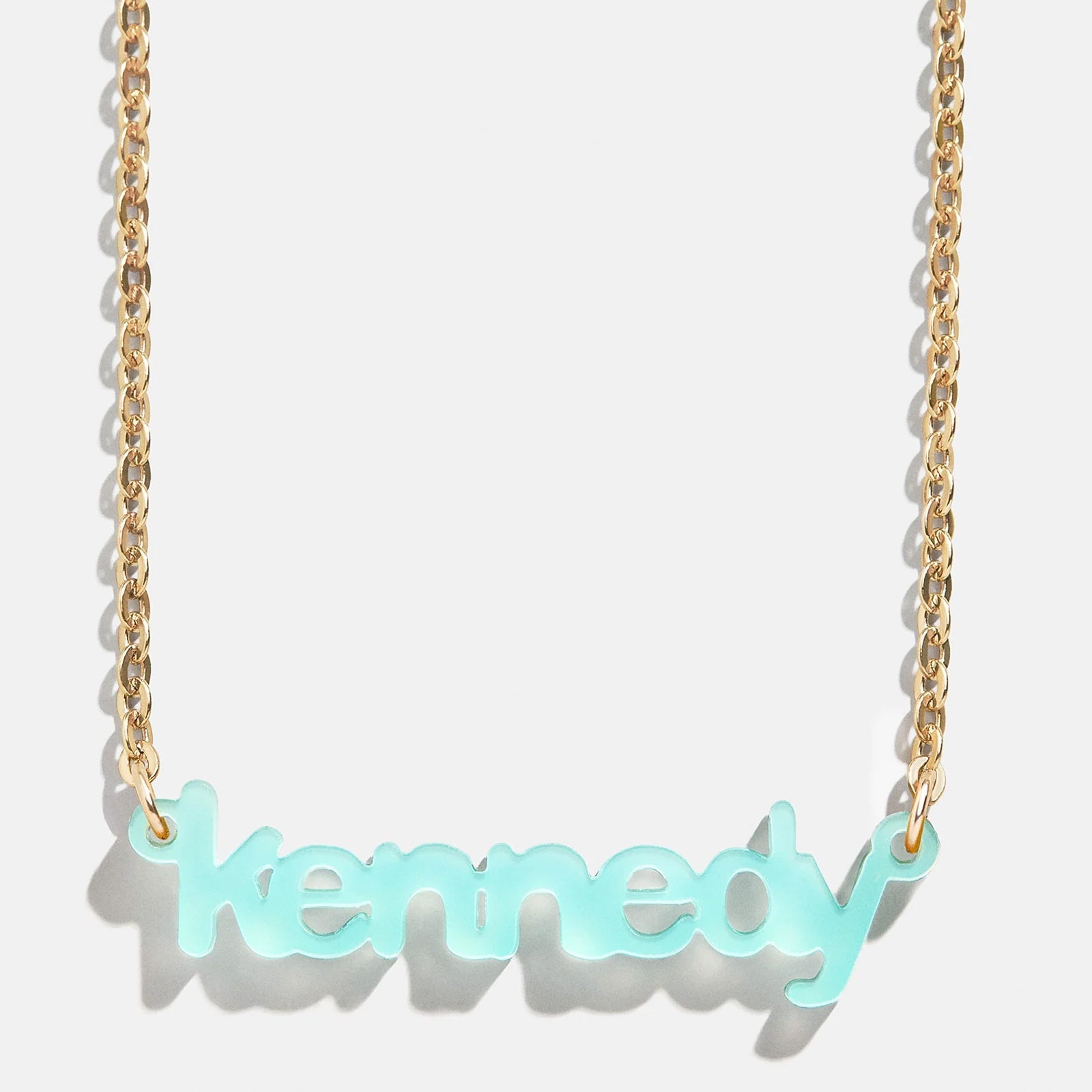 Acrylic Custom Nameplate Necklace - Gold