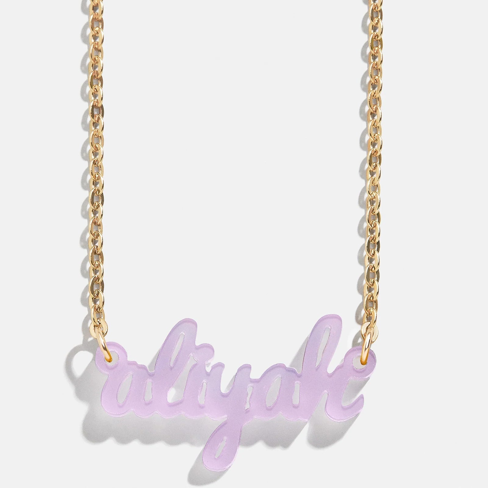 Acrylic Custom Nameplate Necklace - Gold