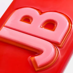 Block Font Custom iPhone Case - Bright Red/Pink