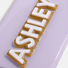Block Font Custom iPhone Case - Lavender/White