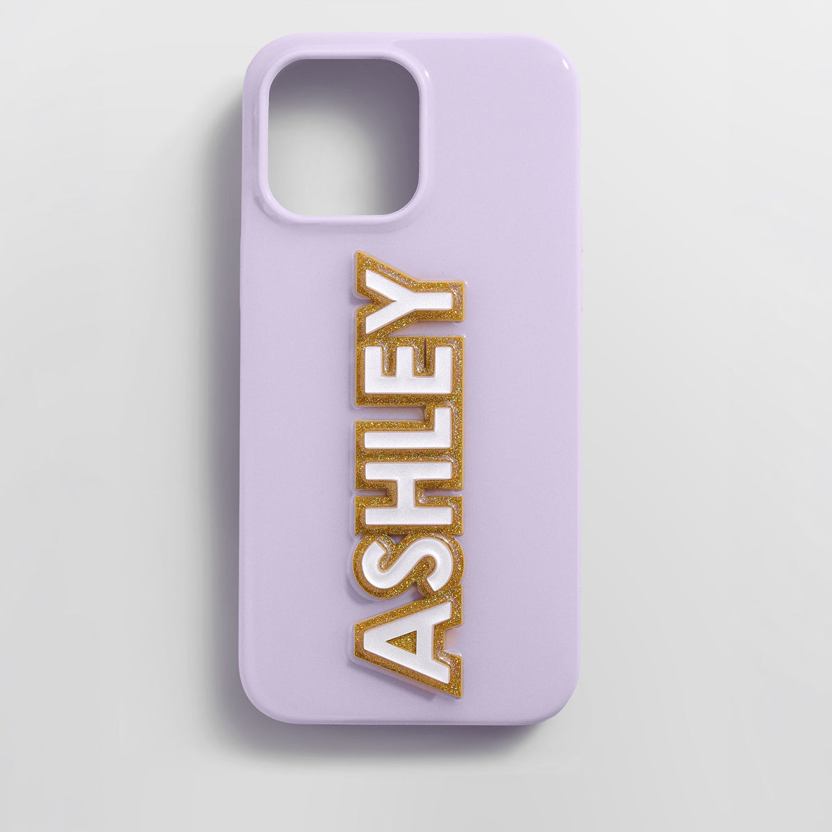 Block Font Custom iPhone Case - Lavender/White
