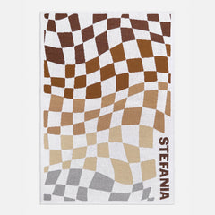 3D Check Custom Blanket - White/Brown