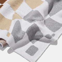 3D Check Custom Blanket - White/Brown