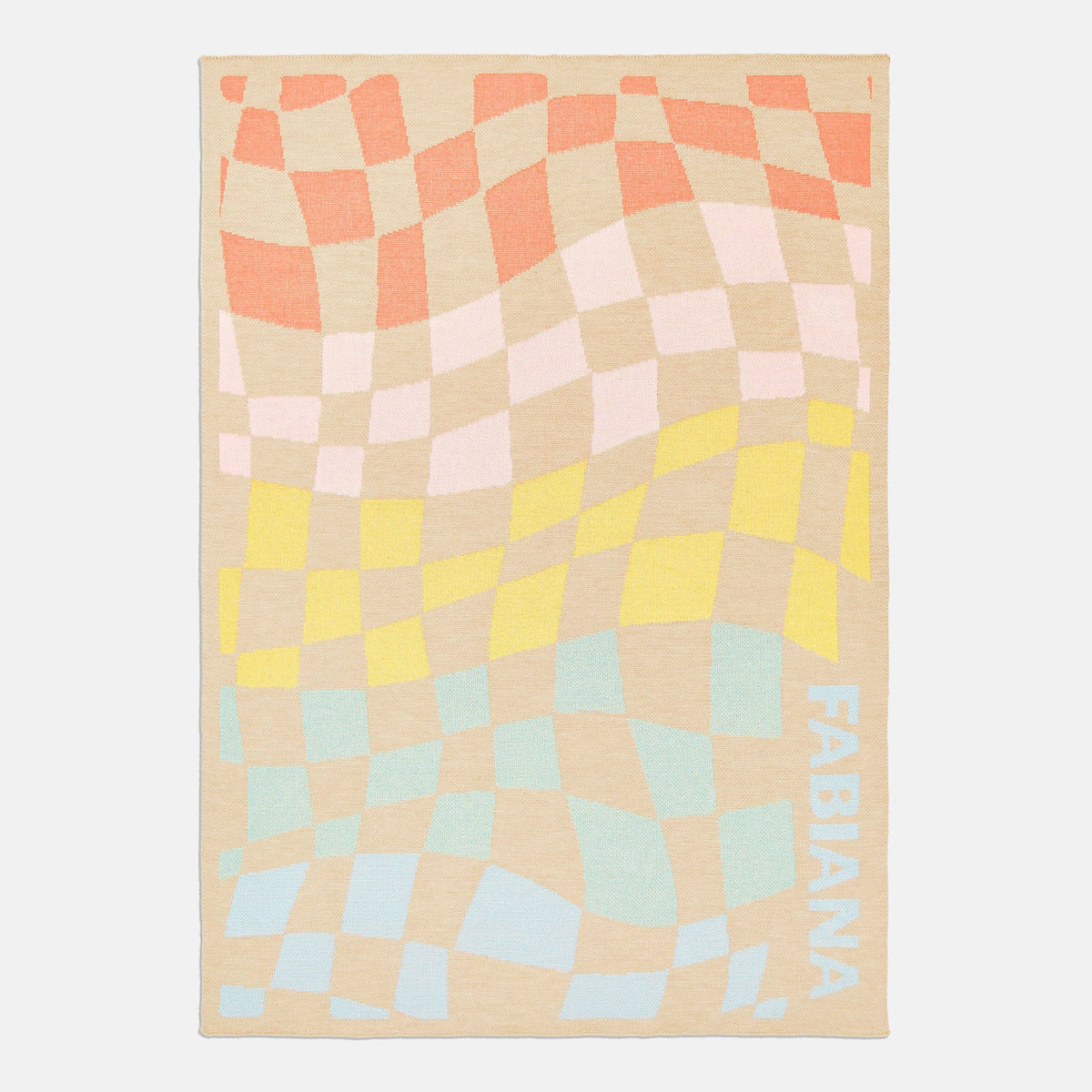 3D Check Custom Blanket - Beige/Multi