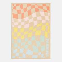 3D Check Custom Blanket - Beige/Multi