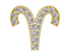 Aries Mini Zodiac Icon - Pavé/Gold