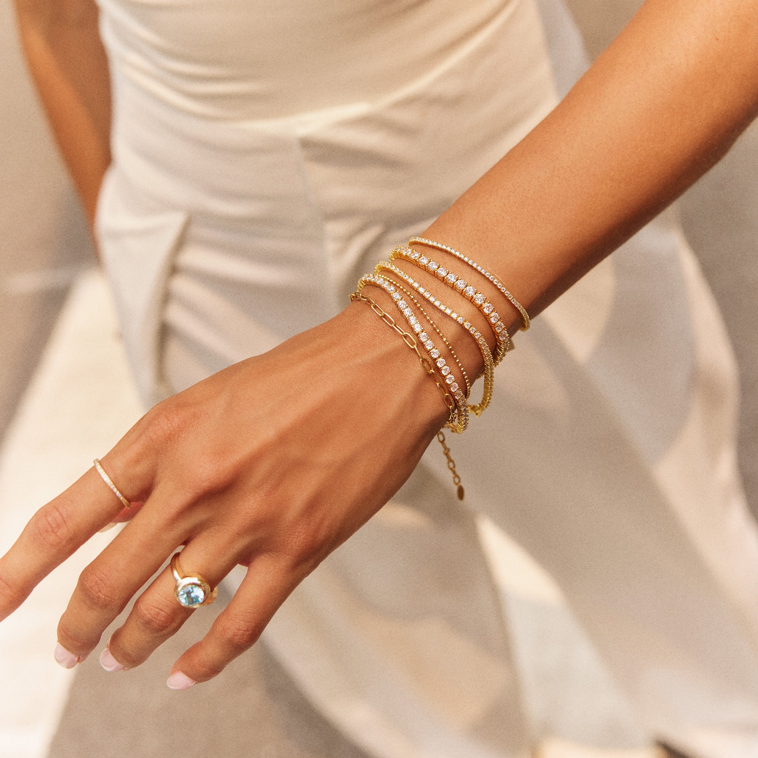 Billie 18K Gold Tennis Bracelet - 18K Gold Plated Sterling Silver