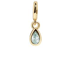 Birthstone Cluster Charm - Aquamarine/Gold