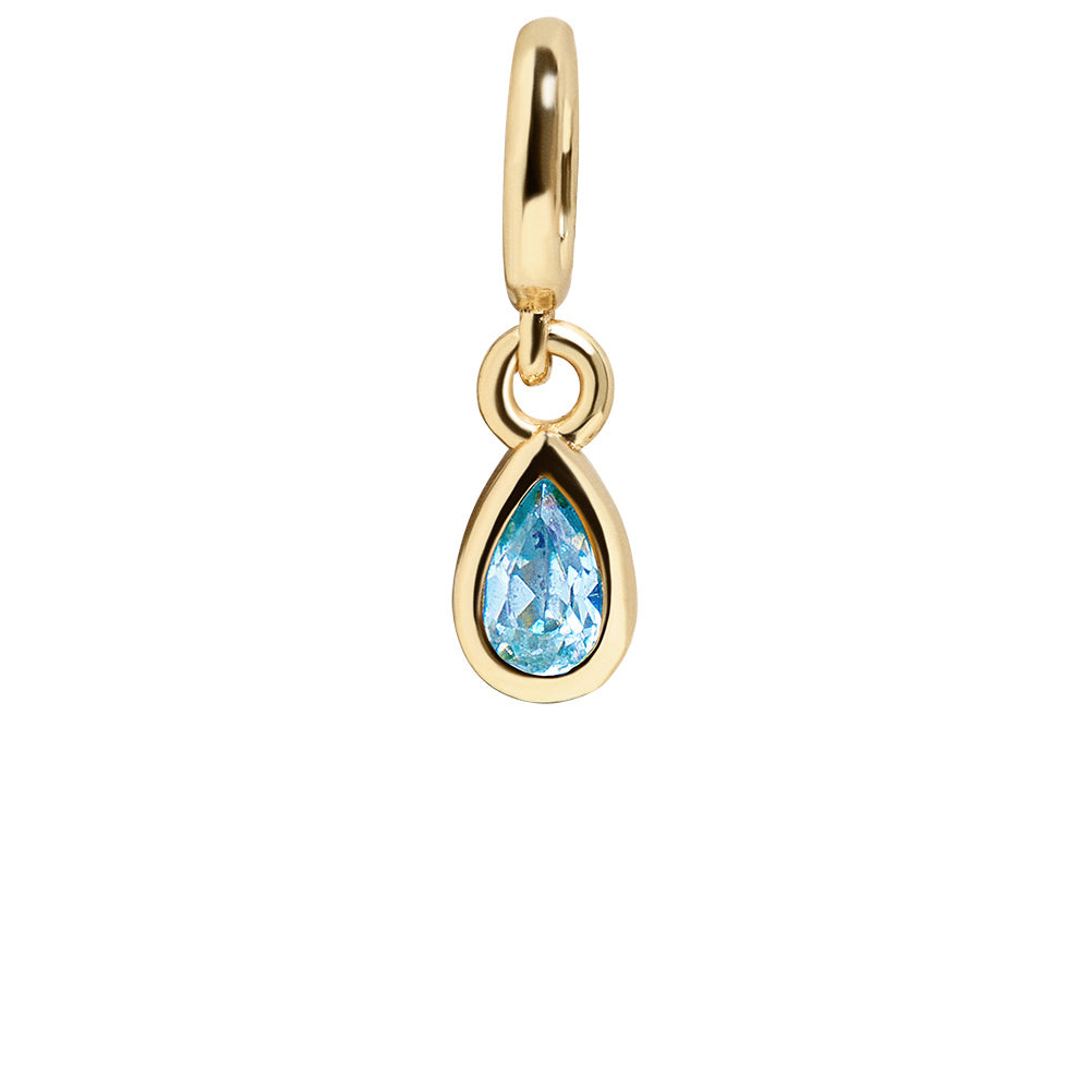Birthstone Cluster Charm - Blue Zircon/Gold