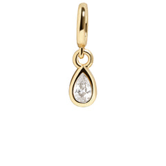 Birthstone Cluster Charm - Crystal/Gold