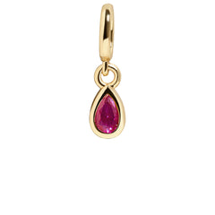 Birthstone Cluster Charm - Garnet/Gold