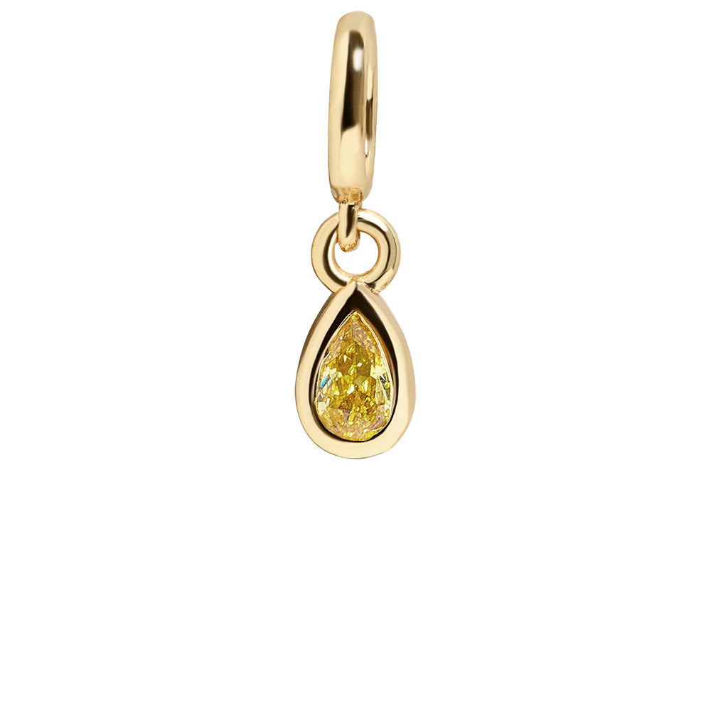 Birthstone Cluster Charm - Topaz/Gold