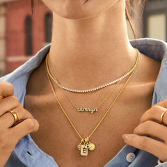 Block Pavé Initial Cluster Charm - E