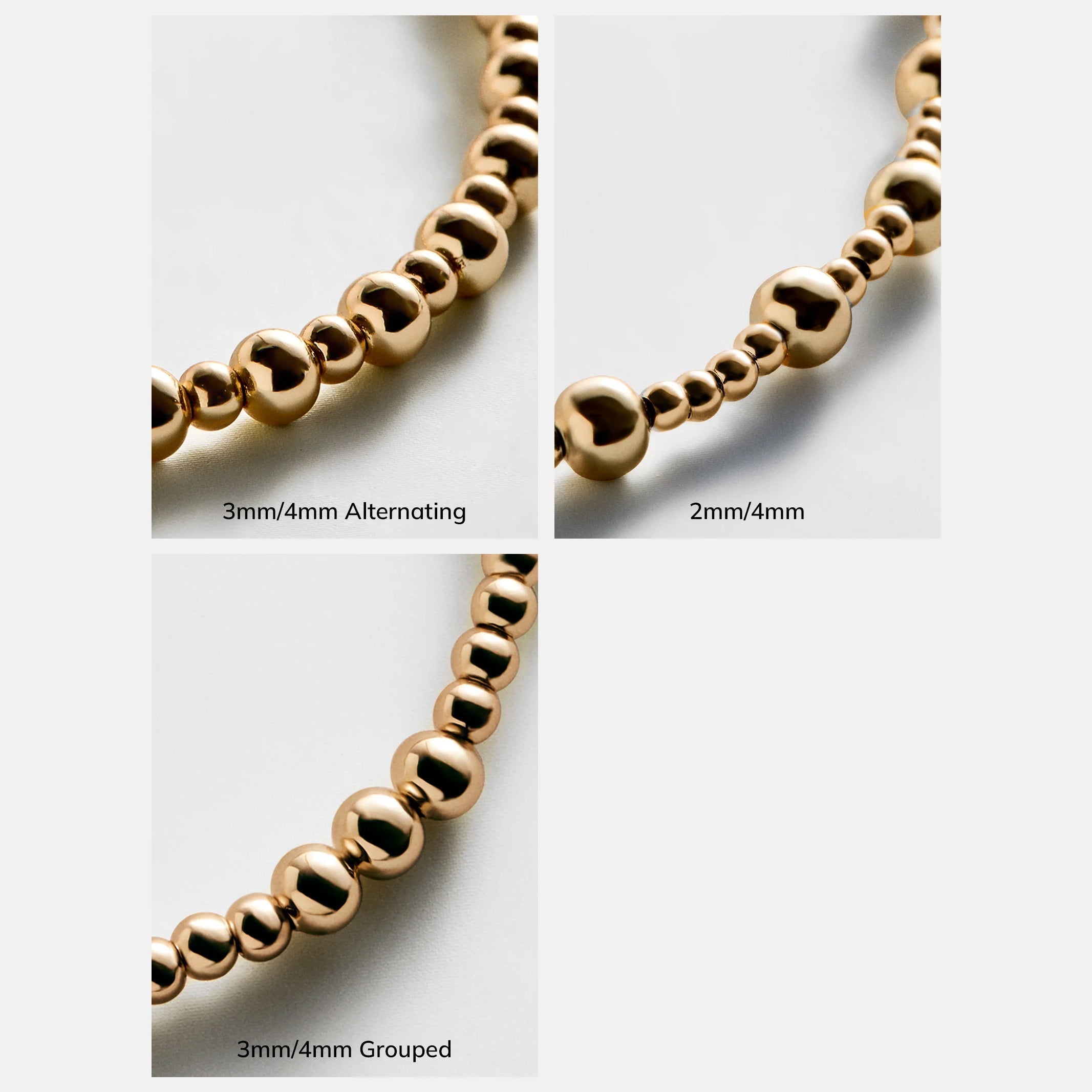 Chelsea Pisa Bracelet - 3MM/4MM Grouped Gold Pisa