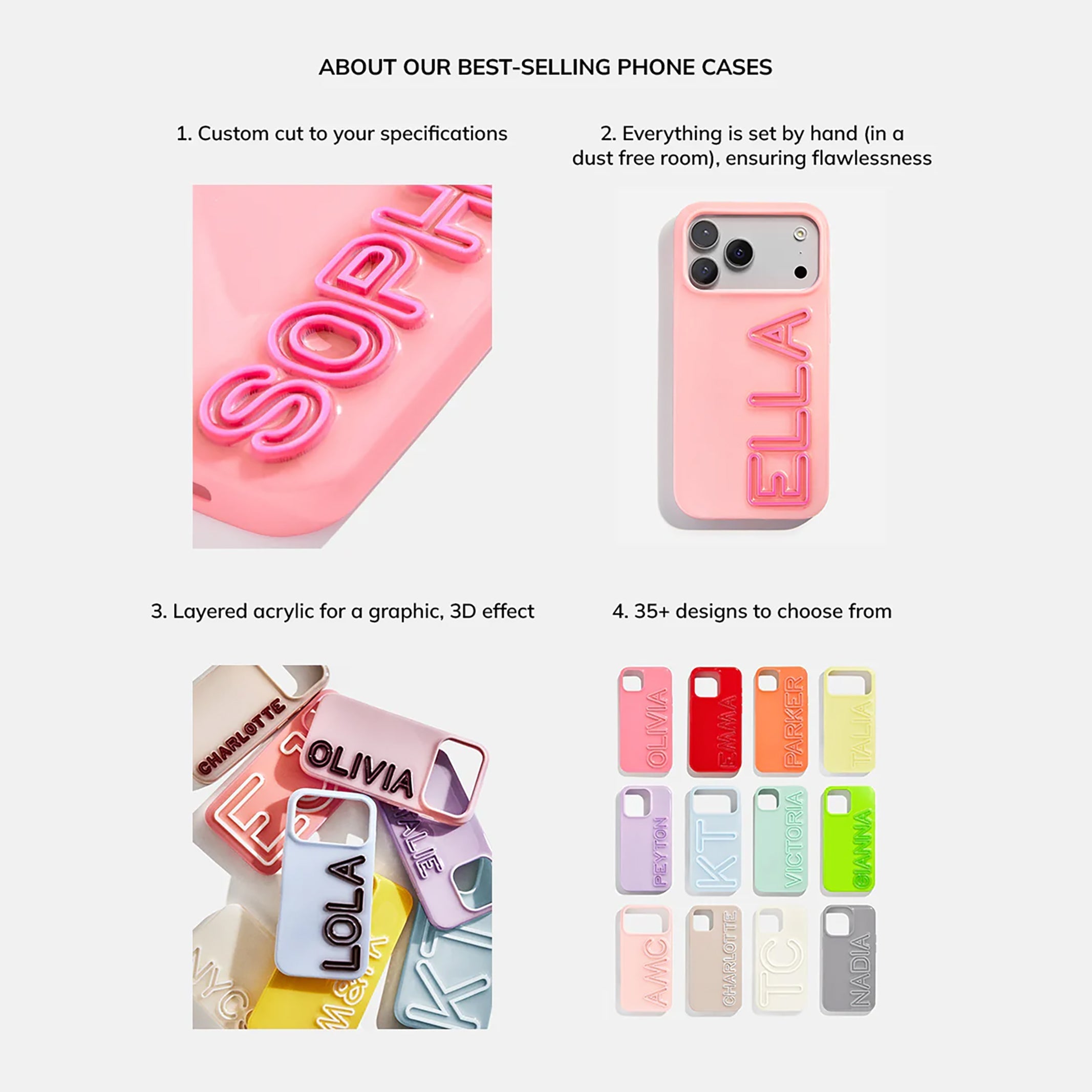 Block Font Custom iPhone Case - Beige/Brown