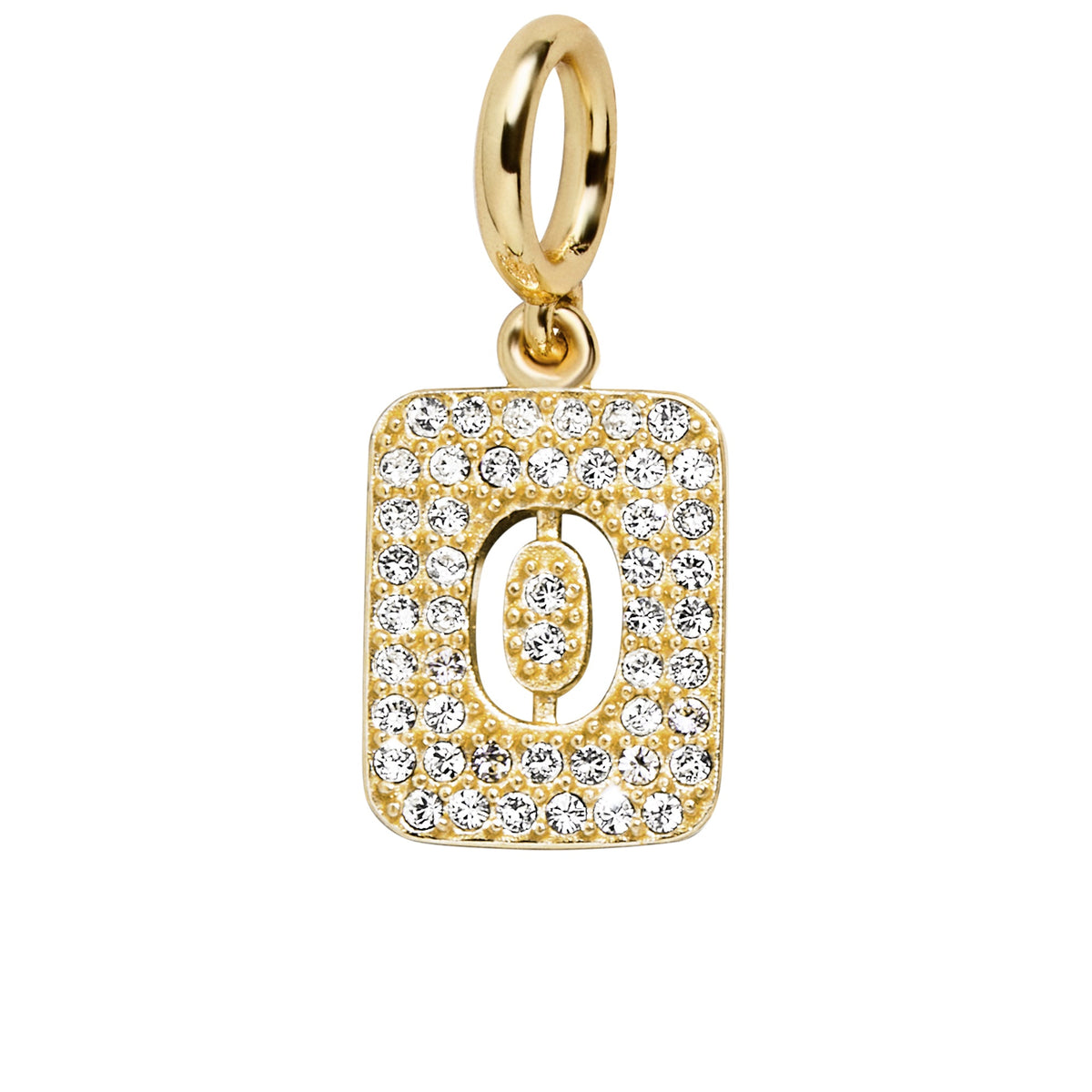 Block Pavé Number Cluster Charm - 0