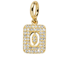Block Pavé Number Cluster Charm - 0