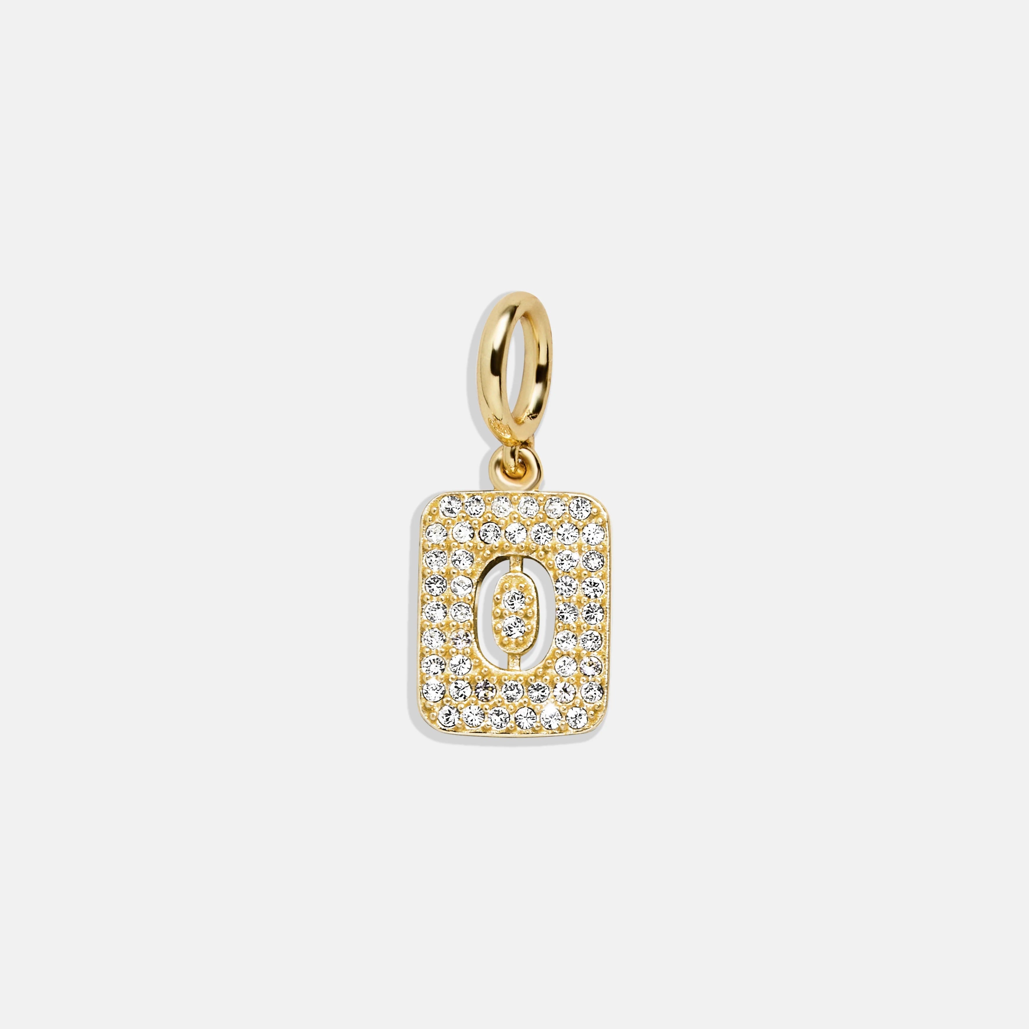 Block Pavé Number Cluster Charm - 0